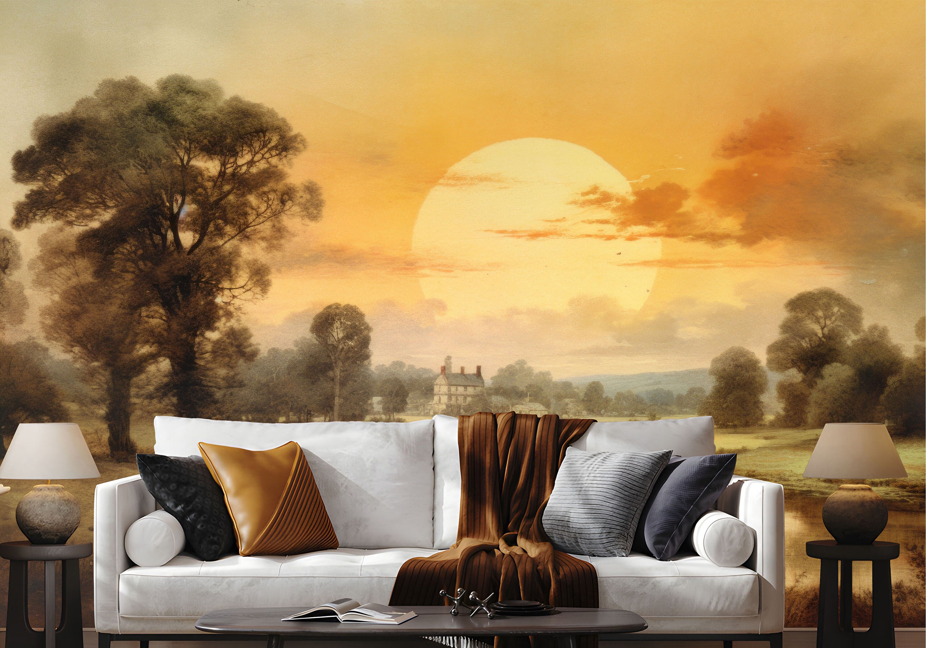 Scenic Wallpaper Mural, Landscape Wallpaper Peel and Stick, Scenic Wall