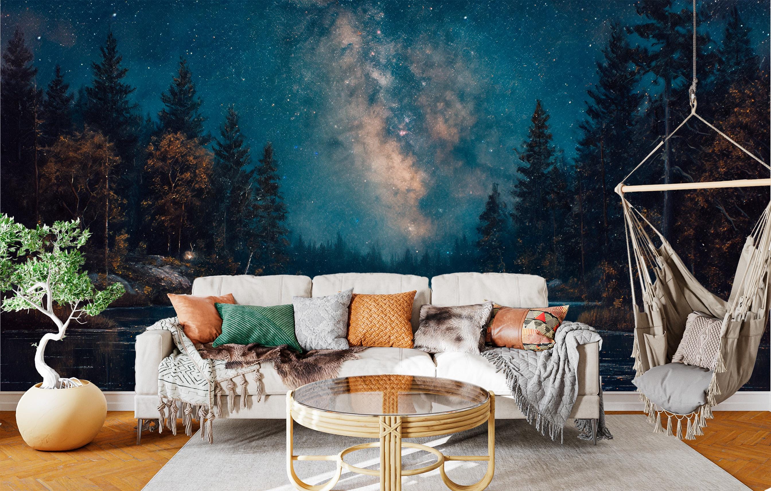 Milky Way Reflections Wallpaper - Peel and Stick Night Sky Mural | Non ...