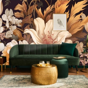 Soft Floral Wall Mural | Watercolor | Pastel Peony Wallpaper | Peel and ...
