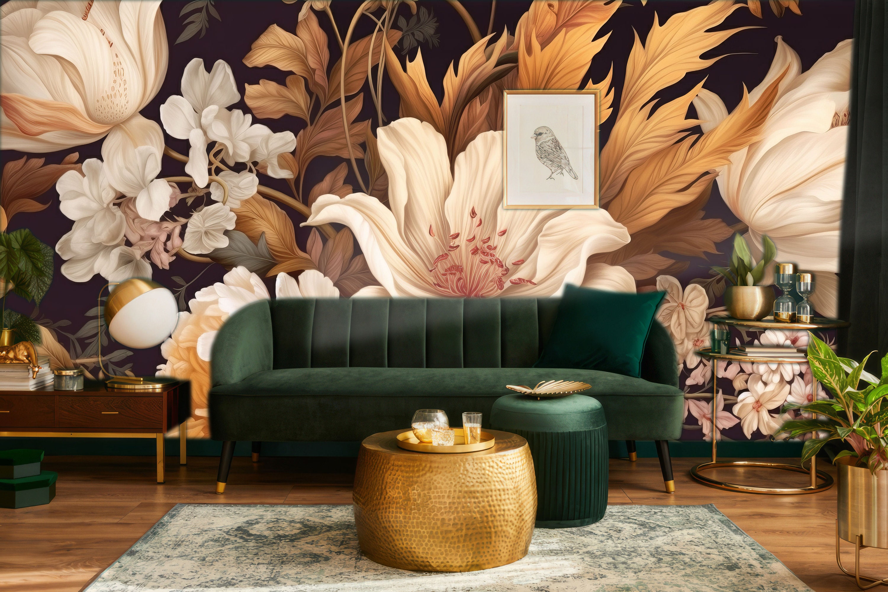 Soft Floral Wall Mural Watercolor Pastel Peony Wallpaper Peel and Stick ...