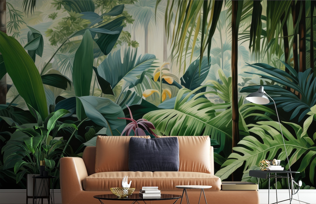 Tropical Forest Wallpaper Peel and Stick Jungle Wall Mural - Etsy