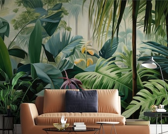 Tropical Forest Wallpaper Peel and Stick Jungle Wall Mural