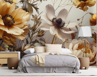 Boho blush aquarel pioenroos boeket kwekerij zelfklevend traditioneel voorgelijmd of Peel-and-Stick behang licht aquarel bloemen