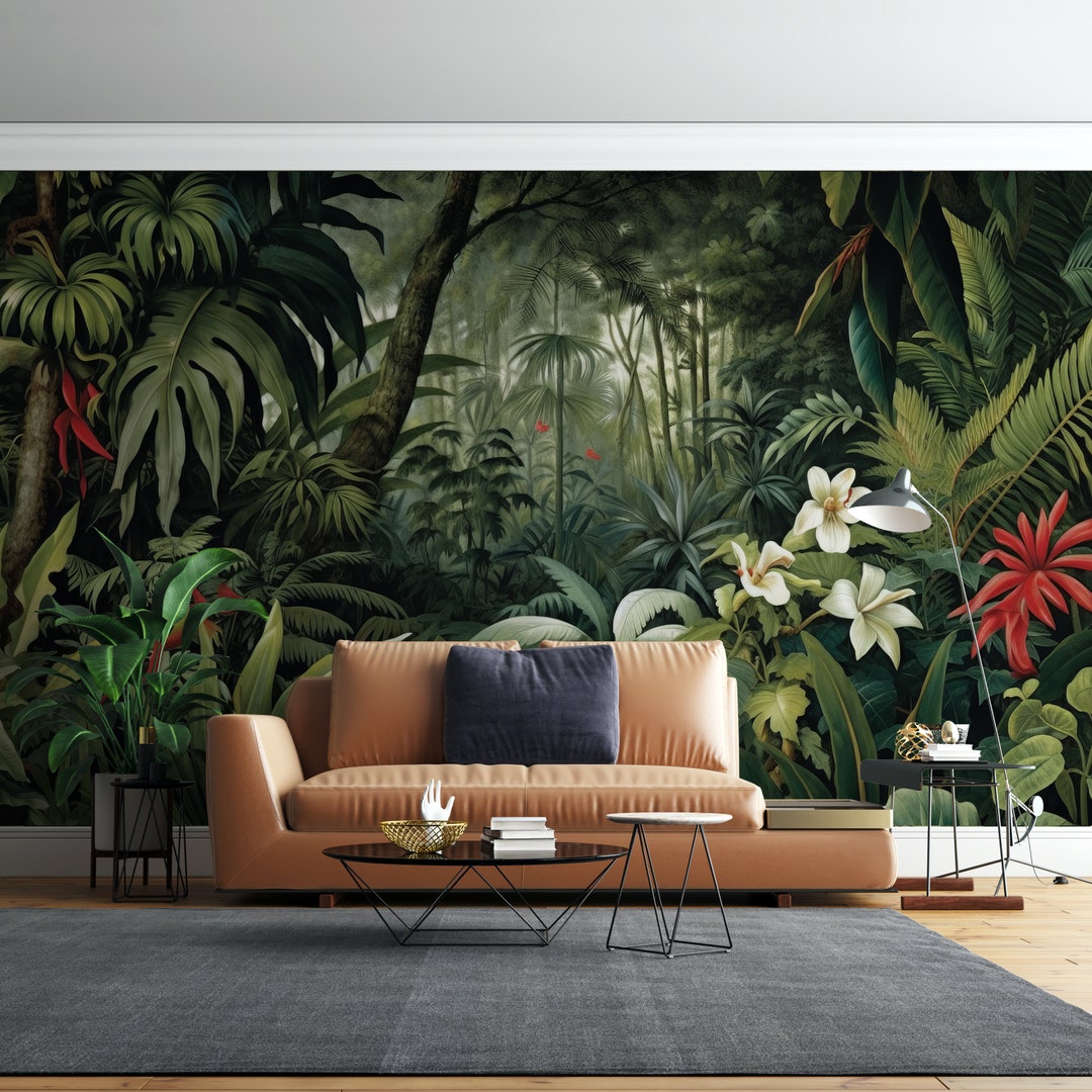 Serene Exotic Tropical Paradise Wallpaper | Nature-inspired Peel and ...