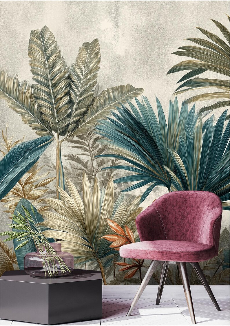 Vintage Botanical Wall Mural | Peel and Stick Wallpaper | Moody ...