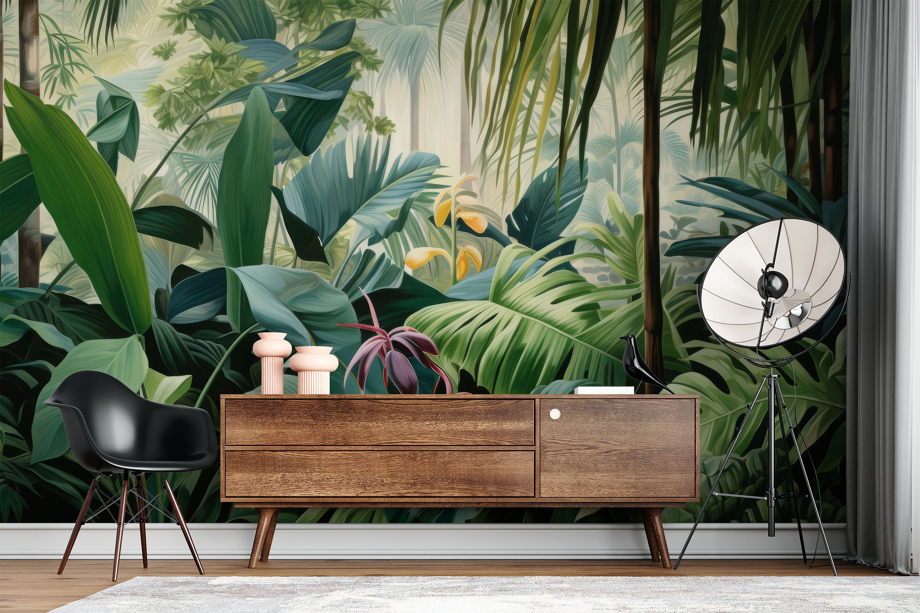 Tropical Forest Wallpaper Peel and Stick Jungle Wall Mural - Etsy