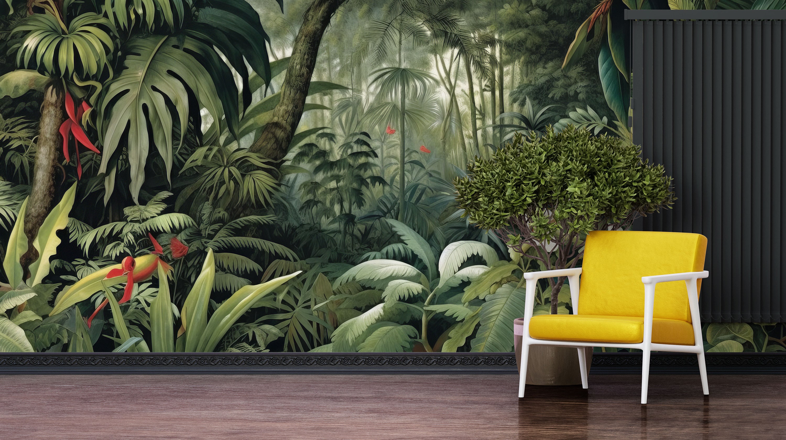 Serene Exotic Tropical Paradise Wallpaper | Nature-inspired Peel and ...