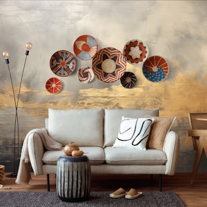 Chic Modern Gold Wallpaper, Self-Adhesive Removable Wall Art, Peel and Stick Mural for Living Room, Bedroom, Office Nonwoven wallpaper