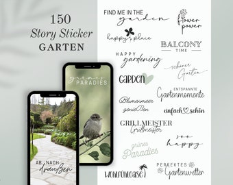 Instagram Story Sticker Garten | Natur | Pflanzen | Blumen | Outdoor | Frühling | Kalligrafie | Storysticker Words | Story Sticker Balkon