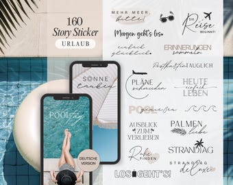 Instagram Story Sticker Vacation | Beach | Pool | Travel | Calligraphy | Beach | Storysticker Words | Travel | Summer Storysticker Vacation