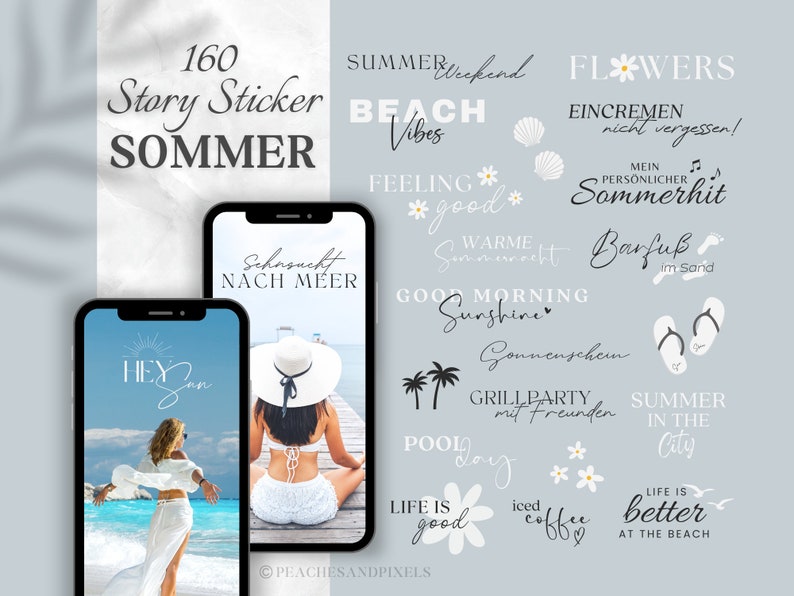 XXL Instagram Story Sticker Bundle | Summer | Pool | Beach | Sun ...