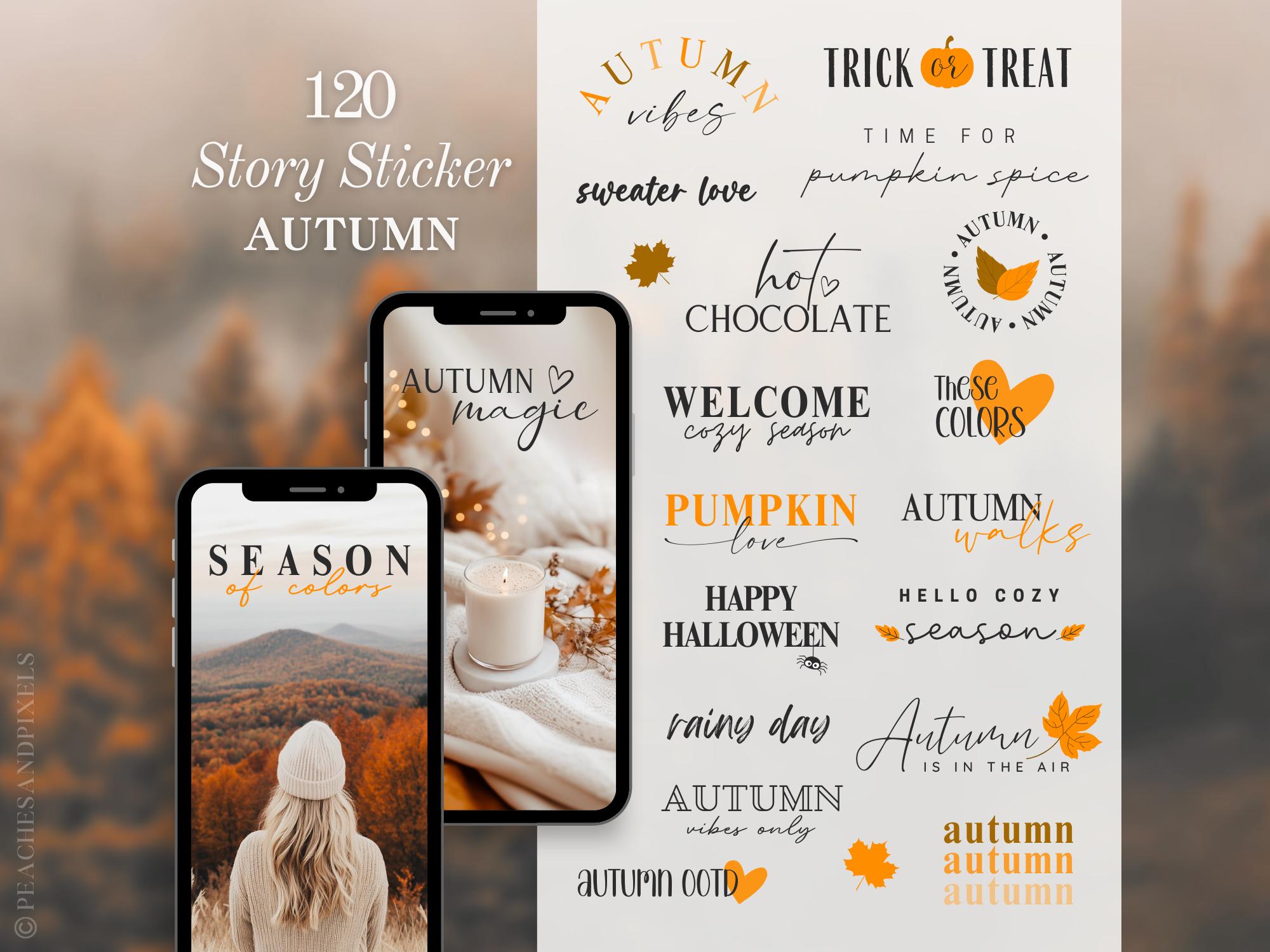 XXL Instagram Story Sticker Bundle | Autumn | Cozy | Everyday | Pumpkin ...