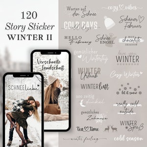 Instagram Story Sticker Winter | Schnee | Kalte Jahreszeit | Weihnachtsmarkt | Kalligraphie | Storysticker Words | Storysticker Frost Alltag