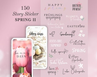 Instagram Story Sticker Spring II | Flowers | Frühling | Garten | Ostern | Kalligraphie | Storysticker Words | Natur März April Mai