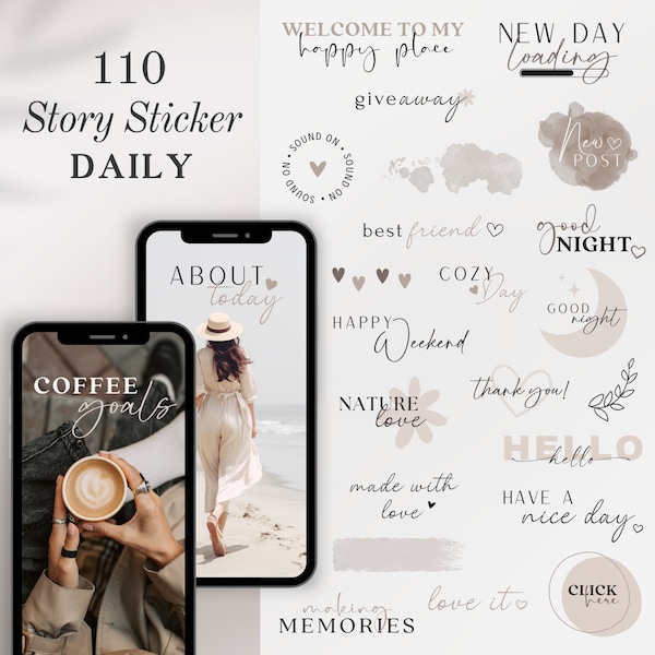 Instagram Story Stickers Daily | Basic | Good Morning | Home | Calligraphy | Story Sticker Words | Storysticker Friends | Moments | Weekdays