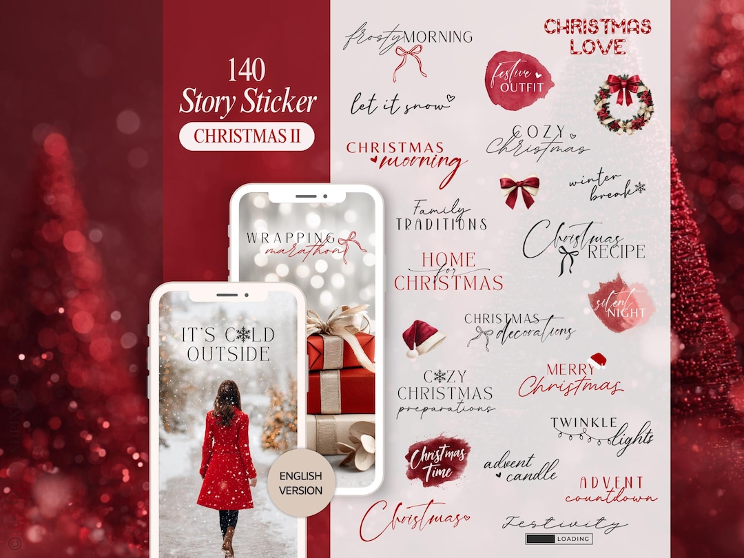 Christmas Instagram Story Stickers | Advent | Winter | Calligraphy ...