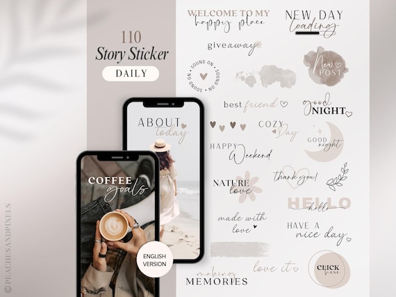 Instagram Story Sticker Daily | Basic | Good Morning | Home | Kalligraphie | Storysticker Words | Storysticker Friends | Moments | Weekdays