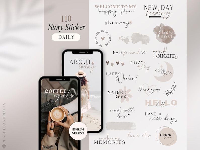 Instagram Story Stickers Daily | Basic | Good Morning | Home | Calligraphy | Story Sticker Words | Storysticker Friends | Moments | Weekdays image 1