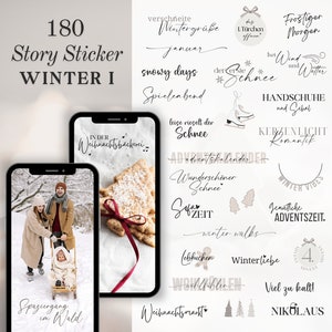 Instagram Story Stickers Winter | snow | Advent | Christmas market | Calligraphy | Story Sticker Words | Story stickers | Winter frost everyday life