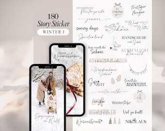 Instagram Story Stickers Winter | Snow | Advent | Christmas Market | Calligraphy | Story Stickers Words | Story Stickers | Winter Frost Everyday