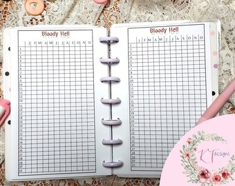 PRINTABLE MINI Happy Planner Cycle Tracker Happy Planner Period Tracker ...