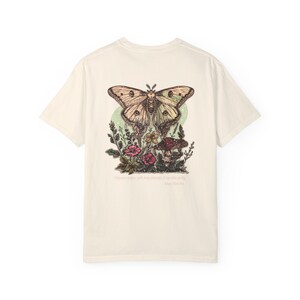 Comfort Colors Edgar Allan Poe Light Academia Moth Shirt Mushroom Shirt Luna Moth Whimsigoth Clothing Goblincore Poet Shirt Dark Academia Ivory