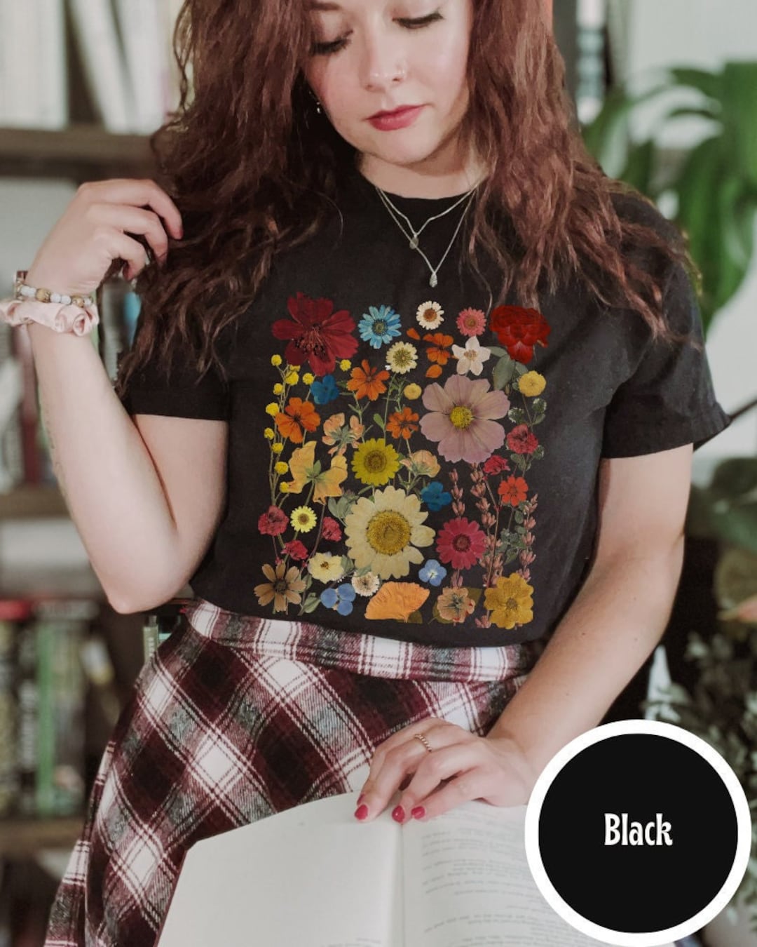 Pressed Flower Shirt Autumn Shirt Cottage Core Shirt Cottagecore Tshirt