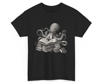 Booktrovert Octopus Shirt Literature Shirt Ocean Inspired Style Banned Books Shirt Coconut Girl Light Academia Clothing Ocean Animal Shirt