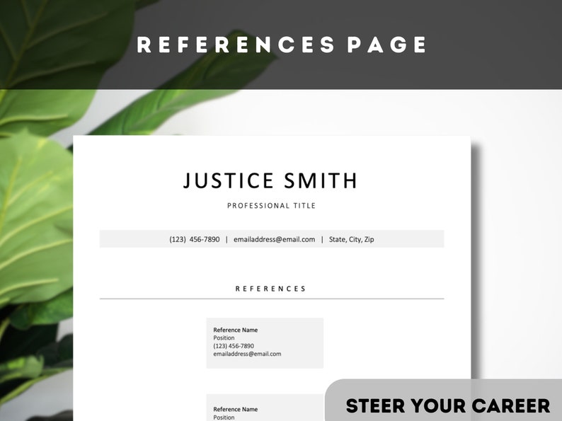 Modern References Template for Microsoft Word | Pages | Stand Out From ...