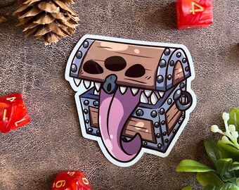 Mimic Dice Sticker: Dungeons and Dragons Vinyl Laptop Sticker