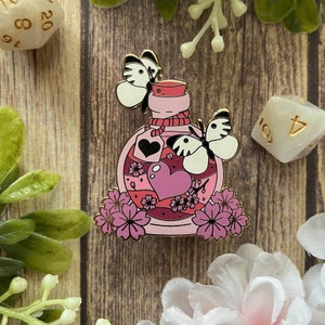 Love Potion Enamel Pin: Witchy TTRPG Lapel Pin
