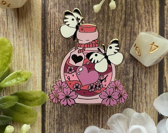 Love Potion Enamel Pin: Witchy TTRPG Lapel Pin