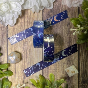 Lunar Moth Constellation Washi Tape: Silvery Holo, 15mm