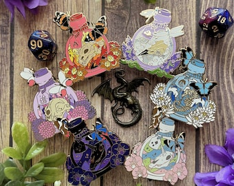 Elemental Potion Enamel Pin: Witchy TTRPG Lapel Pin