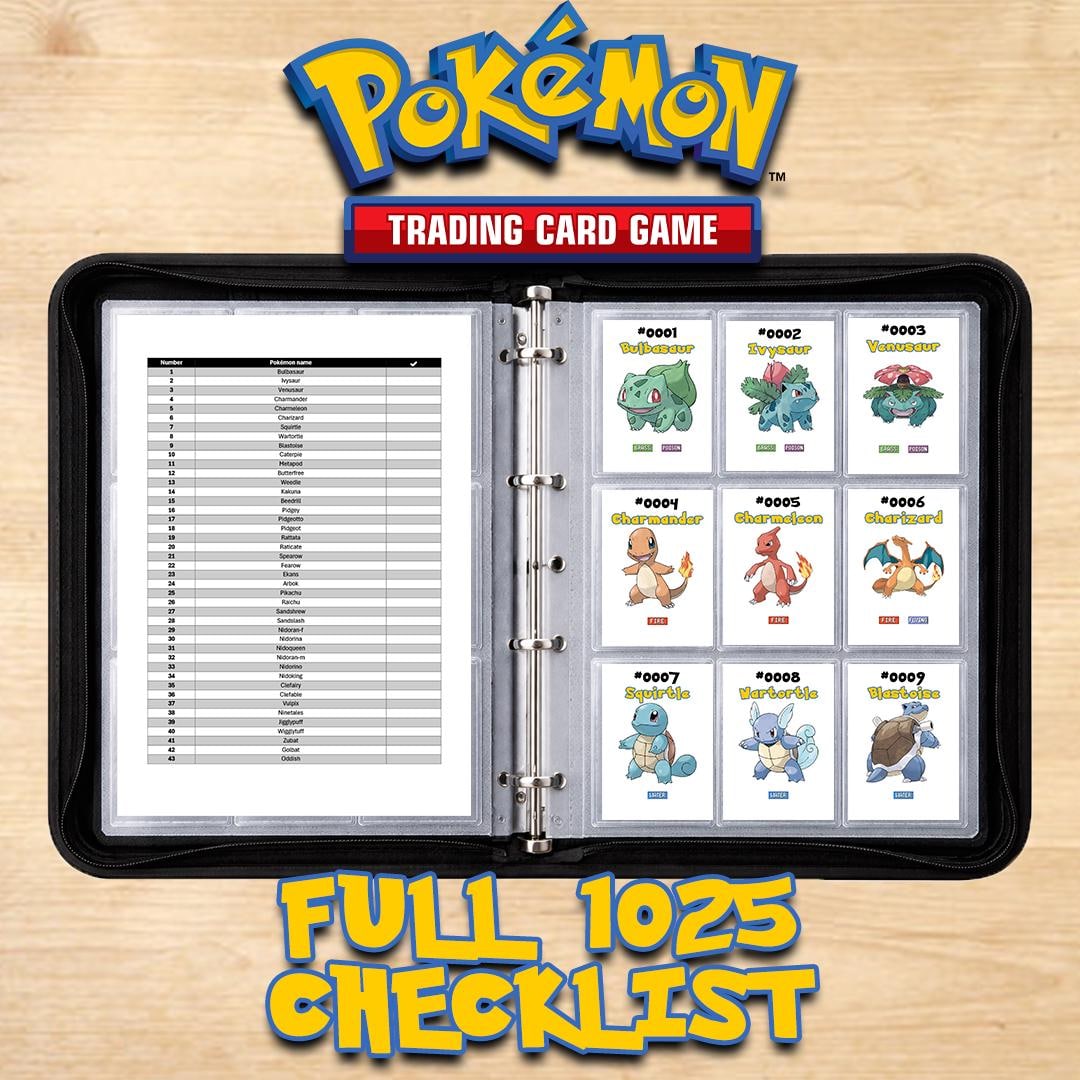 Pokedex Checklist.pdf Pokédex Printable Checklist A4 - Complete 1025 Pokémon - ENGLISH ...