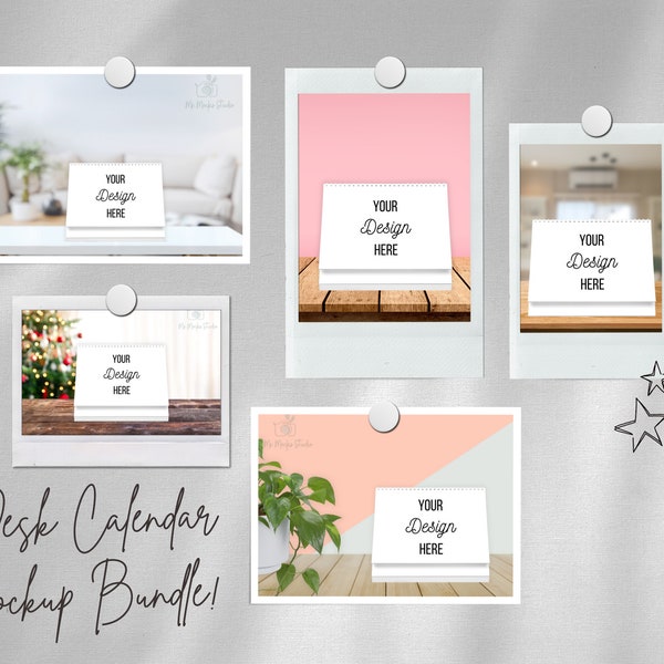 Desk calendar mockup bundle | Desk calendar | Desk accessories | Canva digital mockup| Jpeg files |