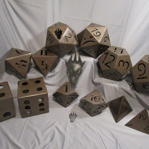 Dangerously Big Metal Dungeons and Dragons Dice