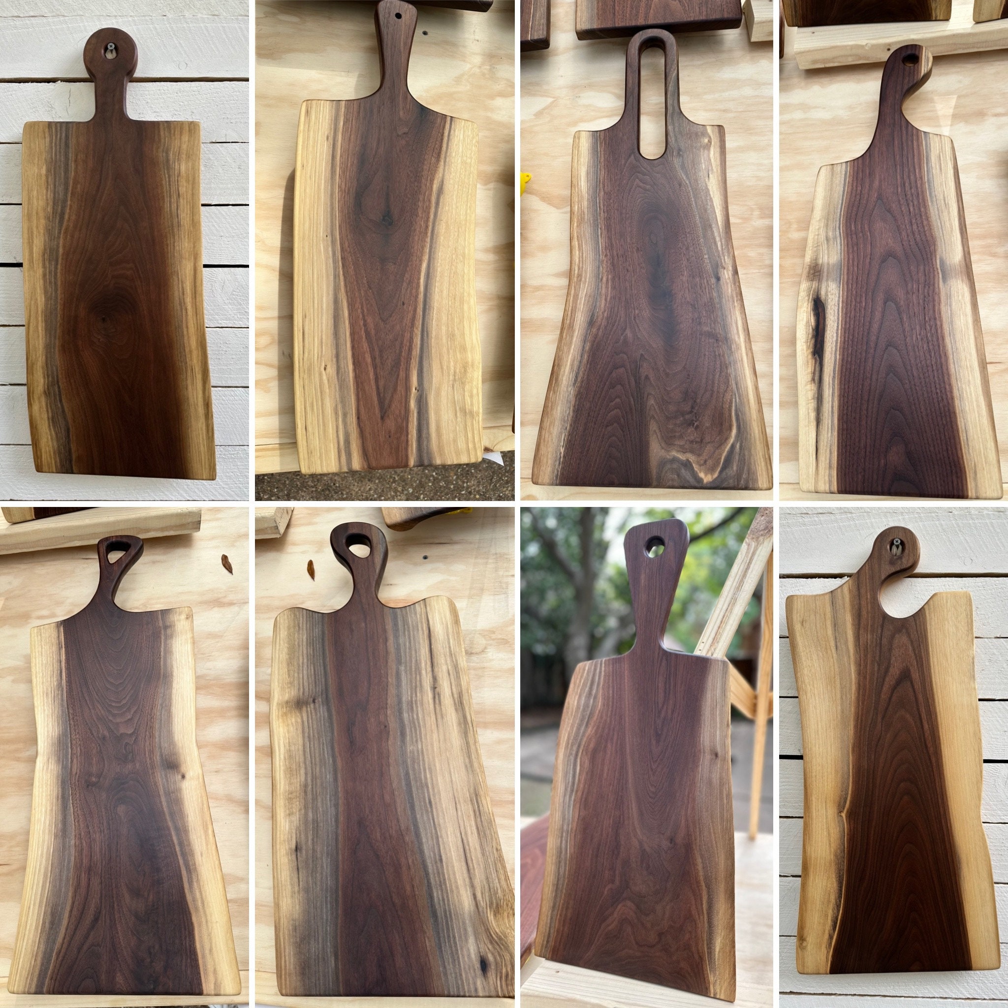 BOARD Live Edge Black Walnut Charcuterie Boards Cutting Board, Wood