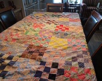 Handgemacht & Maschine Antik Fertig Quilt Handgenähte Baumwolle 79 "x 69"