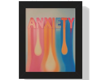 Anxiety Drip Framed Print: Pastel Mental Health Art