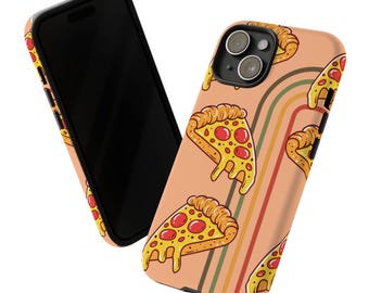 Retro Pizza Slice iPhone Tough Case: Protective Quirky Cover