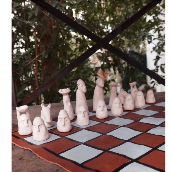 Clay Chess Set Etsy