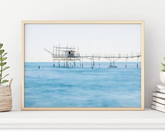 Abruzzo, Costa dei Trabocchi, Trabocco Turchino, Itália, download digital, arte de parede para impressão, decoração de casa, fotografia, imagem