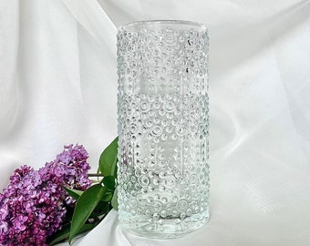 Bohemian Czech Glass Vase by Adolf Matura Made in Czechoslovakia by Rosice Glassworks SKLOunion Clear Pressed Glass Vase Unique Gift Idea