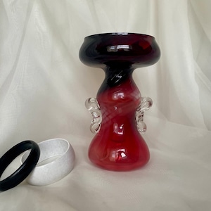 Tarnowiec Red Glass Vase 1980s
