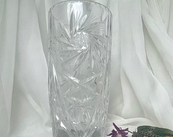 Large Bohemia Crystal Glass Vase Made in Czechoslovakia