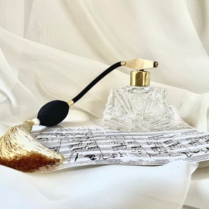 Art Deco Perfume Bottle Bohemian Crystal Glass Made in Czechoslovakia 1930s