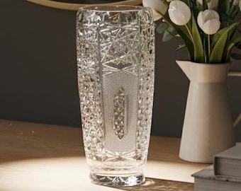 Small Vintage Bohemian Cut Crystal Vase – Made in Czechoslovakia