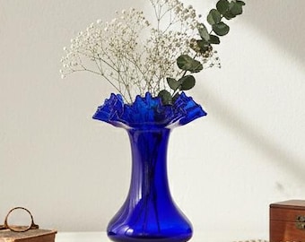 ヴィンテージ チェコスロバキア製 ハンドメイド クリスタル花瓶 SPM