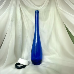 Elegant Tall Blue Glass Vase